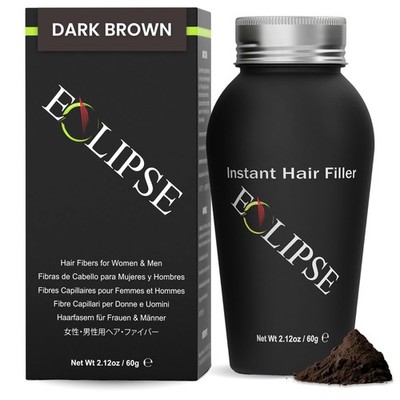 ECLIPSE Hair Fibers Dark Brown for Thinning Women & 60g, 