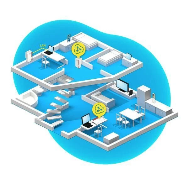 AVM FRITZ Powerline 1240E WLAN Set Powerline Adapterkit GigE, HomePlug AV WiFi - Bild 4 von 4