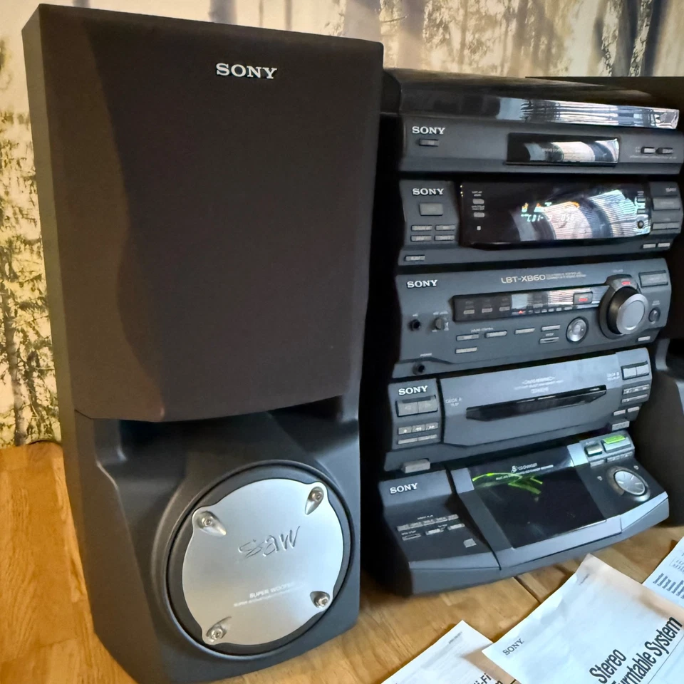 Sony LBT-XB60 Hi Fi Stereo System, 5 x CD, Radio, Tape Deck, Turntable, Remote - Image 3 of 4