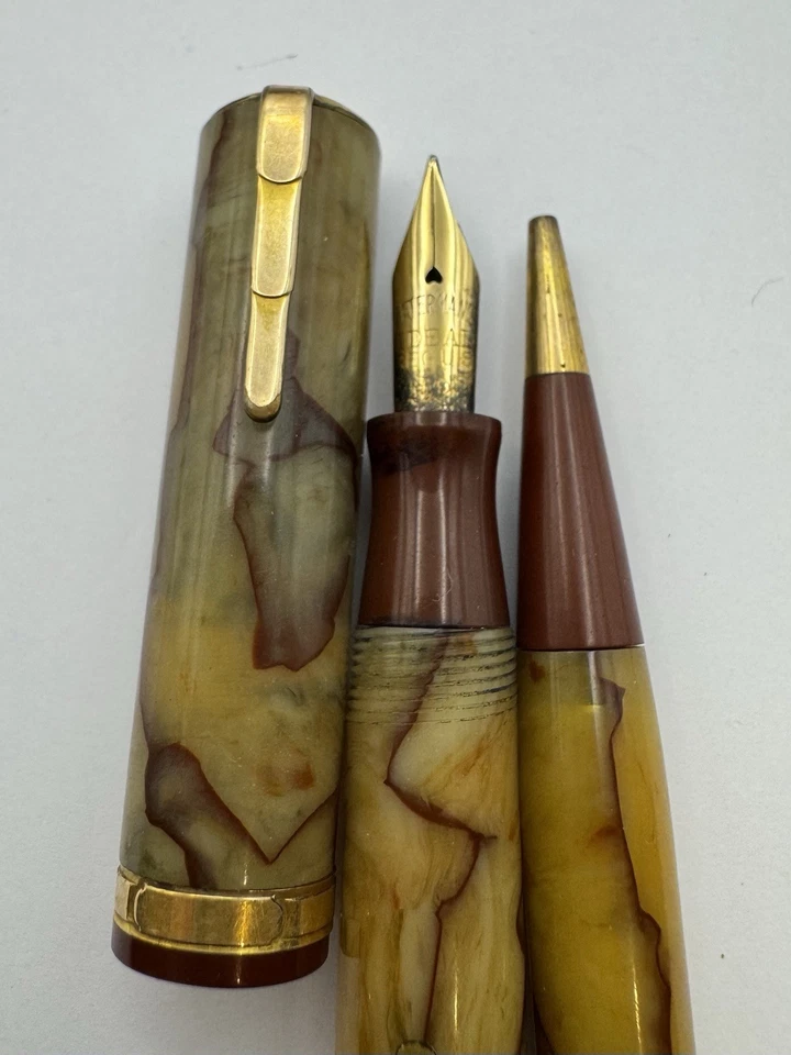 Set Waterman Lady Patricia Fountain Pen + Pencil, ONYX,  Orig. Box 14k Flex Nib - Image 3 of 4