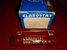VPR-20H 50ohm CLAROSTAT - 50ohm 20Watt Resistor - Ceramic Hollow Core Axial
