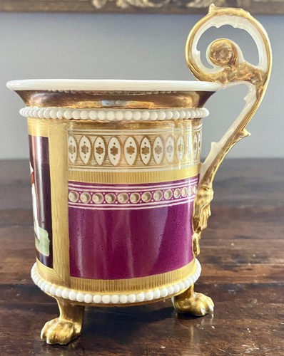 1800s OLD PARIS COFFEE CAN CUP HP JEWELED 5.25”H - Picture 19 of 21