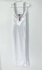 Pretty little thing White Rhinestone Strap Mini Slip dress women’s Size 4