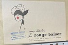 Buvard Pub Publicitaire LE ROUGE BAISER par Paul BAUDECROUX parfum rouge