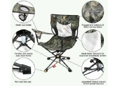 HUNTPAL Foldable 360° Steel Frame Outdoor Camo Swivel Armchair, Hunting/Fishing