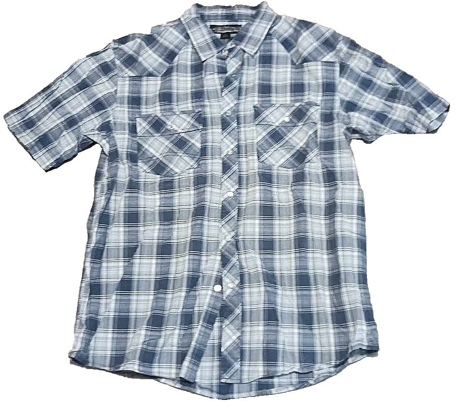 Camisas para hombre Bullhead informales occidentales de manga corta con botones