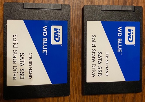 (2) WD Blue 1TB 3D NAND SATA III 2.5 in. Internal SSD hard drives