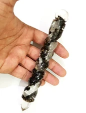 Twisted Orgone Tourmaline & Selenite Combination Reiki BIG ORGONE Energy WAND
