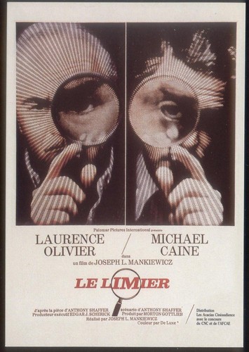 French FILM POSTER Postcard: LE LIMIER (SLEUTH) -Laurence Olivier, Michael Caine - 第 1/2 張圖片