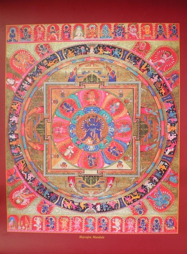 Affiche Thangka Tibétain pour la pratique du Dharma HAYAVAJRA MANDALA  - Photo 1/3