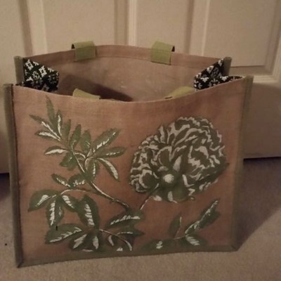 burlap beach tote