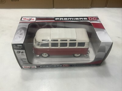 Maisto 1:25 Red White Volkswagen Van ''Samba'' Premier DC Die Cast Toy Model