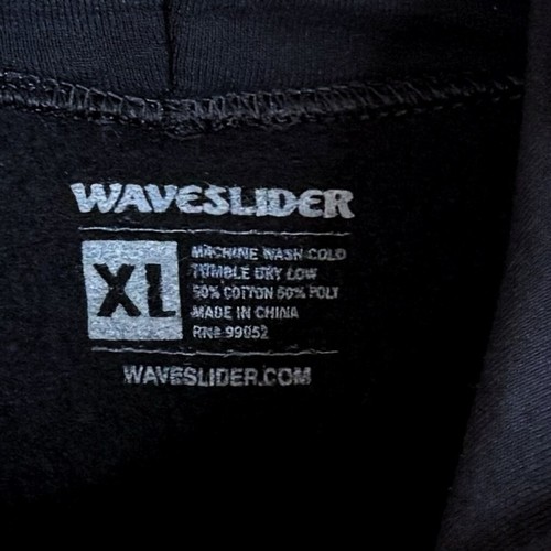 NUEVO SIN ETIQUETAS WAVELIDER Para Mujer Gruesa Negra Surf Sudadera con Capucha Estilo Años 70 Retro Surf Gráfico XL - Imagen 4 de 5