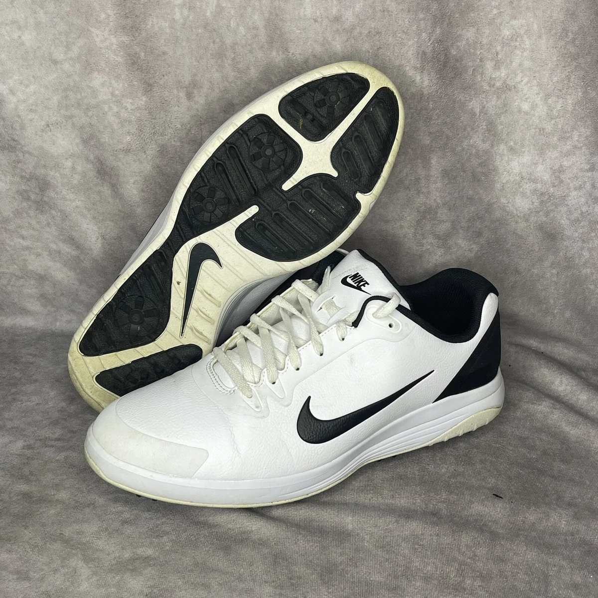 Nike Infinity G Mens Leather Golf Shoes Spikes White Black CT0531 101 Size 12