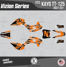 Graphics Kit for Kayo Pit Bike TT 125 TT 140 (2021+) Vizion - ORANGE-SHIFT