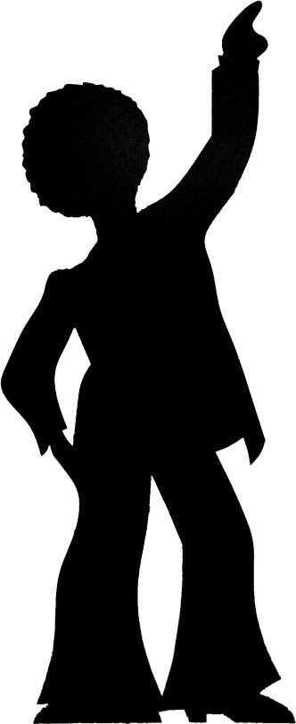Disco Dancer Male Silhouette Cardboard Cutout / Standee / Standup Jive Boogie