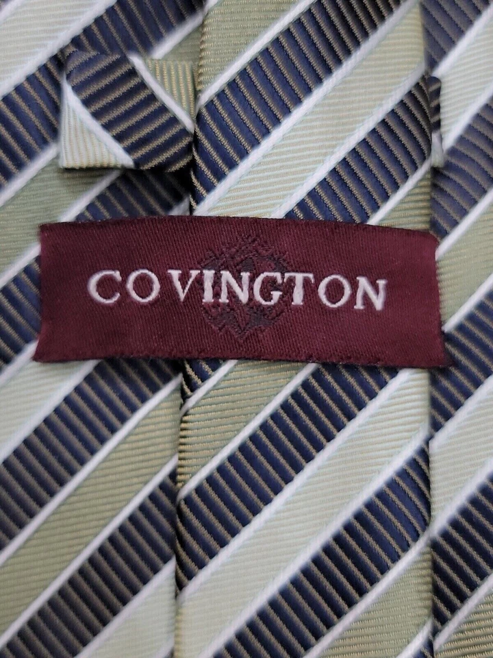 Corbata formal para hombre Covington 57"Lx3,5"W verde/azul marino Foto 3 de 4