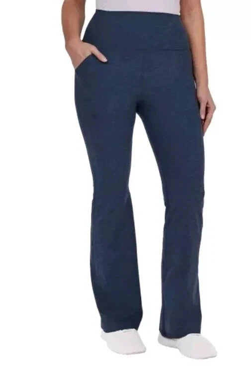 Pantalones acampanados cepillados Kirkland Signature para mujer, azules, talla S Foto 3 de 3