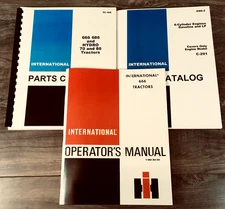 Farmall International 666 Gas Tractor Parts Operators 3 Manual Set Owners Book