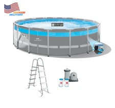 17' X 48" Clearview Prism Frame above Ground Swimming Pool Set with Pump
