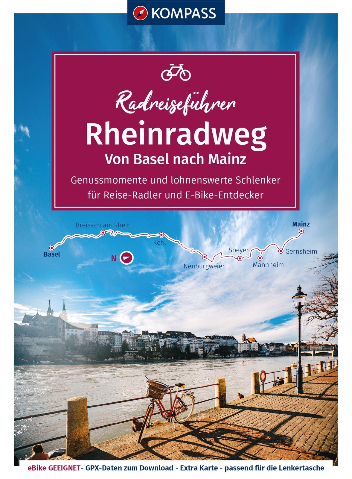Thumbnail - Kompass Radreiseführer Rheinradweg Von Basel Bis Mainz Kompass-karten
