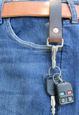 Leather belt Dangler With stainless steel snap will fit 2 inch belt EDC belt