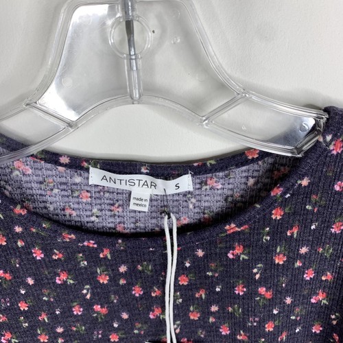 NWT Antistar Womens S Blue Floral Short Sleeve Shirt - Picture 2 of 4