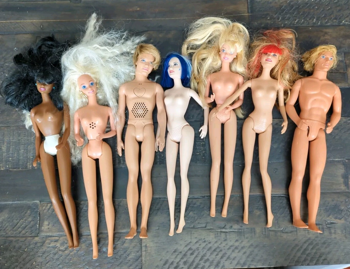 Vintage Hasbro & Kenner Barbie Ken 7 Doll Lot