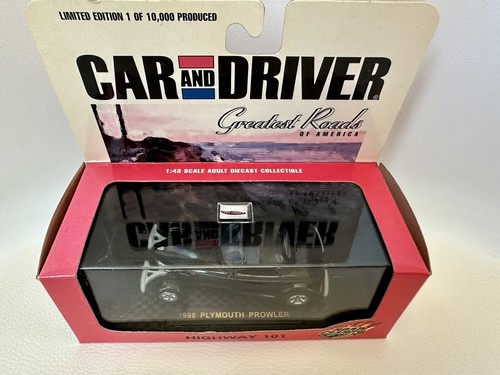 ROAD CHAMPS CAR & DRIVER 1998 PLYMOUTH PROWLER BLACK 1:43 Highway 101 NEW - Picture 3 of 6
