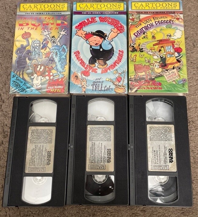 VHS Lot Cartoons Time Forgot RARE 🔥Van Beuren Willy Whopper
