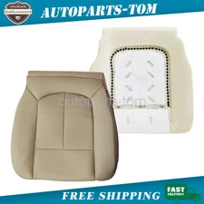 For 2009-2014 Ford F-150 Driver Bottom Replacement Leather Seat Cover Tan & FOAM
