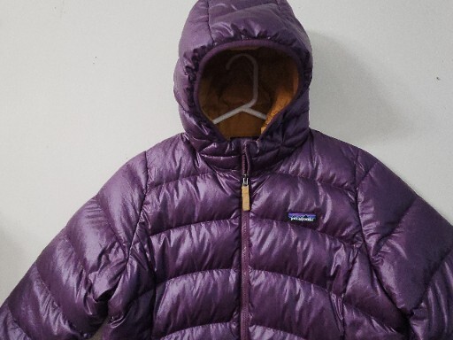 patagonia ガールズ XL (14) ダウンジャケット パープル Patagonia Girls XL 14 Down Puffer Winter Jacket Coat Hooded