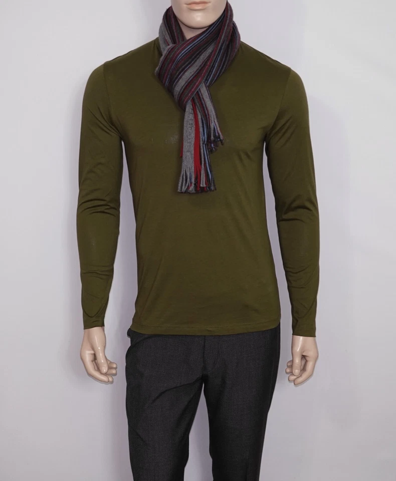 $125 Theory Long Sleeve Henley in Dark Olive Size Small 100% Pima Cotton - Image 3 of 4
