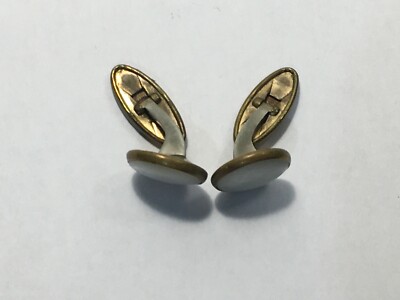 Boutons De Manchette En Nacre Dorée - Occasion, Taille 9-15mm, Accessoire Vintage Pour Chemise Habillée