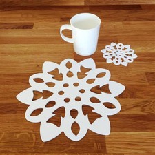 Snowflake Placemats & Coasters - Many Gloss Colour Choices - Bespoke Made