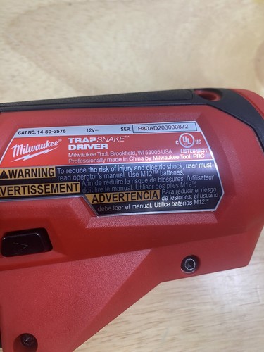 Milwaukee 12 Volt 14-50-2576 M12 Trap Snake Driver Sold As Tool Only - Picture 11 of 12