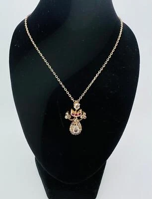 14K Gelbgold Anhänger mit 0,729ct Diamanten und 0,048ct Rubinen (ohne Kette) - Bild 1 von 4