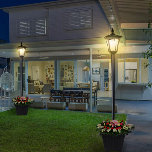 2Pack 63Inch LED Solar Post Light with Planter for Backyard Patio Garden Walkway - Picture 3 of 11
