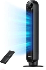 Dreo Tower Fan for Bedroom, 24ft/s Velocity Quiet Floor Fan, 90°