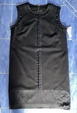 Marina Rinaldi Dress Plus Size 14W Max Mara Black Knit Embellished Midi FLAW New