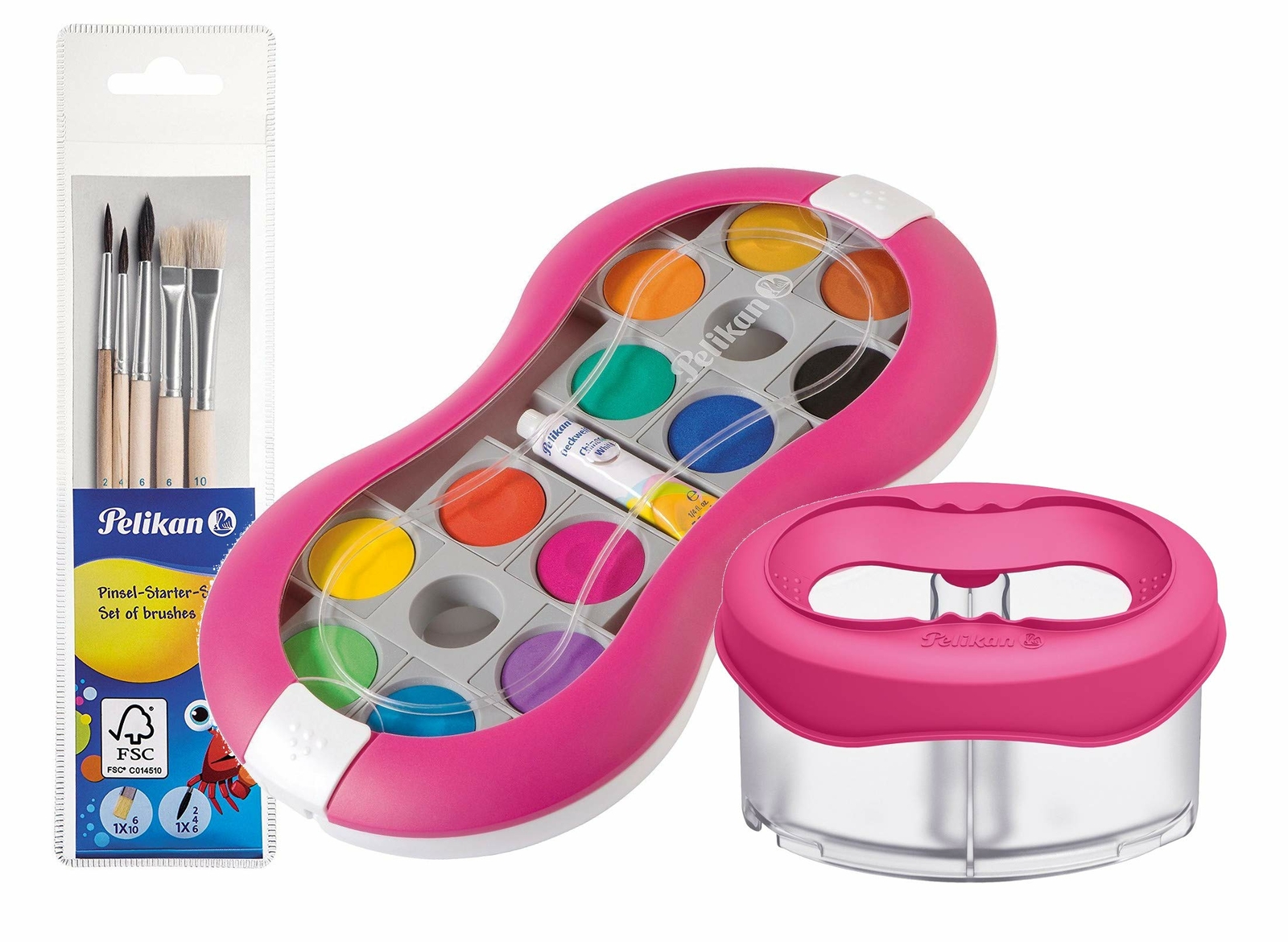 Pelikan, tavoletta colori Space + 735 SP/24 con 24 colori e 1 tubetto bianco cop