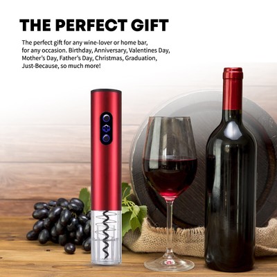 Electric Wine Opener w/ Foil Cutter Cordless & Automatic Drinking accessory Gift