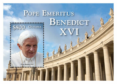 Guyana - 2014 - Papst Benedikt XVI. - Souvenirblatt - postfrisch - Bild 1 von 1