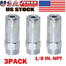 Heavy Duty 1/8 In. Npt Grease Gun Coupler  Flat Nozzle (3-pack) US