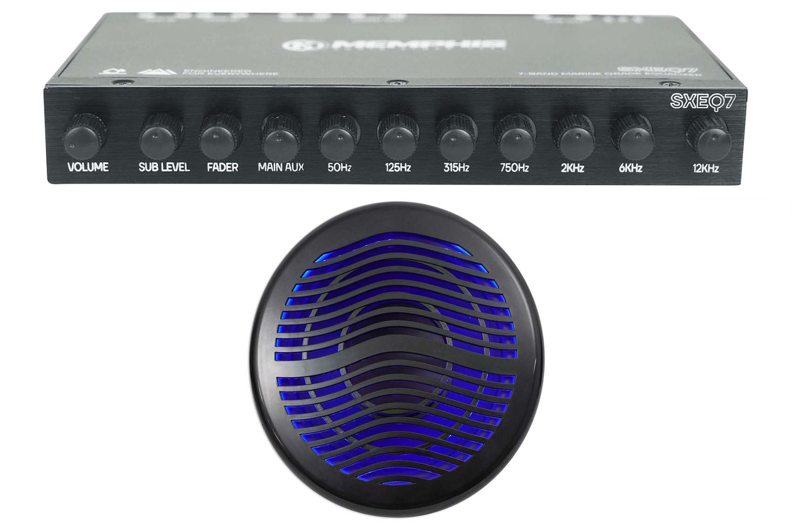 Memphis Audio MXAEQ7 - 7-полосный эквалайзер 12 сабвуферов для лодокквадроцикловUTVRZR 2079000₽