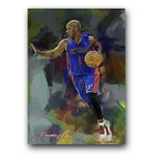 Chauncey Billups Art Card Limited 5/50 Edward Vela Signed (Detroit Pistons)