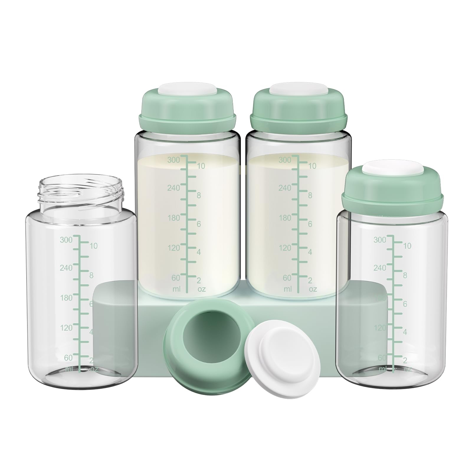 4 Pack 10oz Wide-mouth Breastmilk Storage Bottle for Momcozy