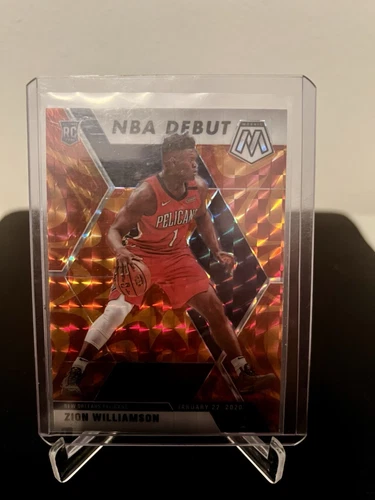 2019-20 Panini Mosaic NBA Debut Reactive Orange Prizm Zion Williamson Rookie RC