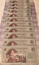 Haiti (10) 10 Numerical Order GOURDES P-272 (1804-2004) 200th Anniversary Notes.