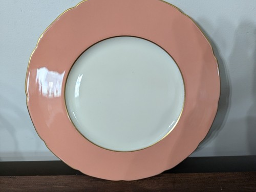 Lenox MCM Pink Dinner Plate Gold Rim with Sightly Scallope Rim Dinnerware Rare!! - Picture 3 of 7